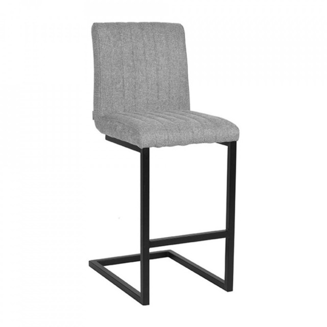 Scaun bar gri/negru din textil si metal Milo LABEL51