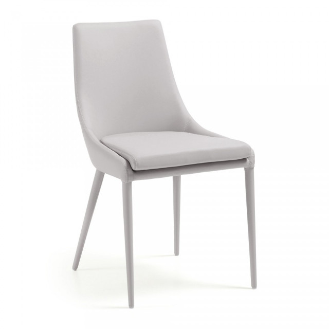 Scaun dining bej din piele ecologica Davi Kave Home
