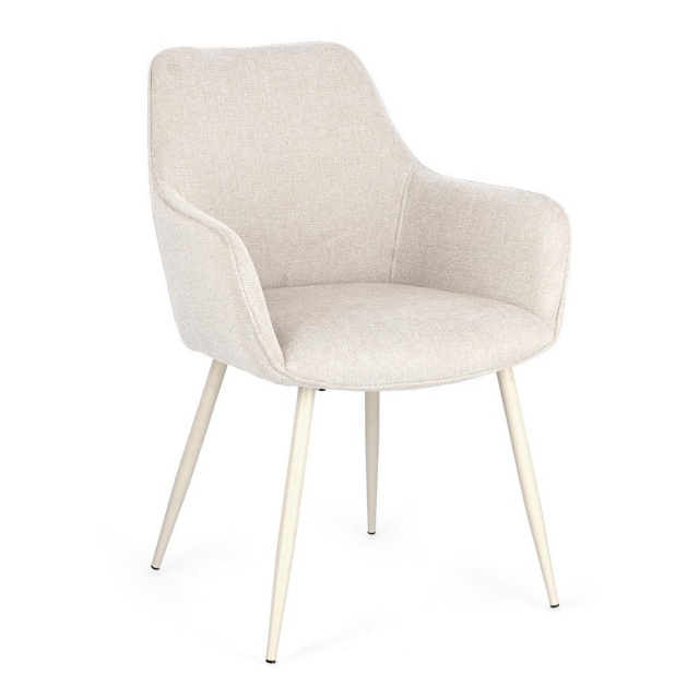 Scaun dining bej din textil Cora Handles Bizzotto
