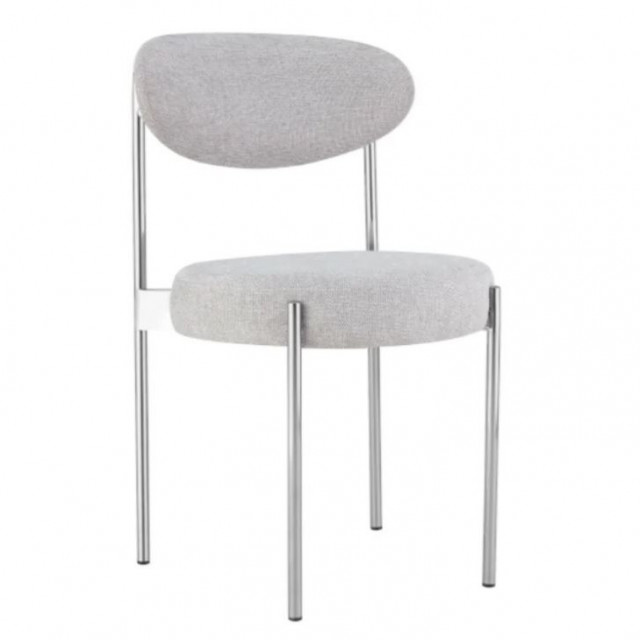 Scaun dining gri/argintiu din textil Audrey Gilli