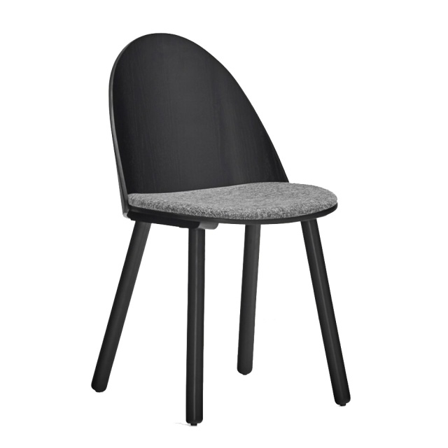 Scaun dining negru din lemn Uma Teulat