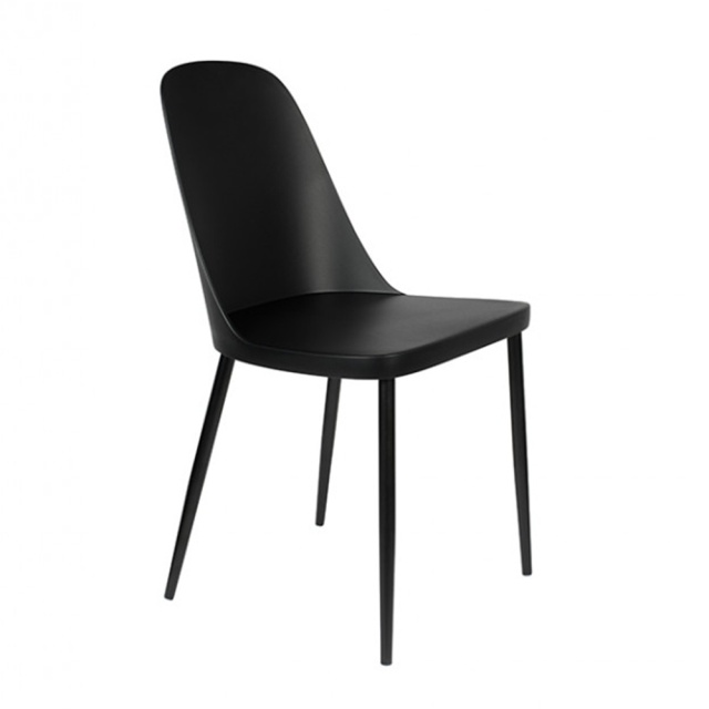 Scaun dining negru din metal Pip All Black The Home Collection