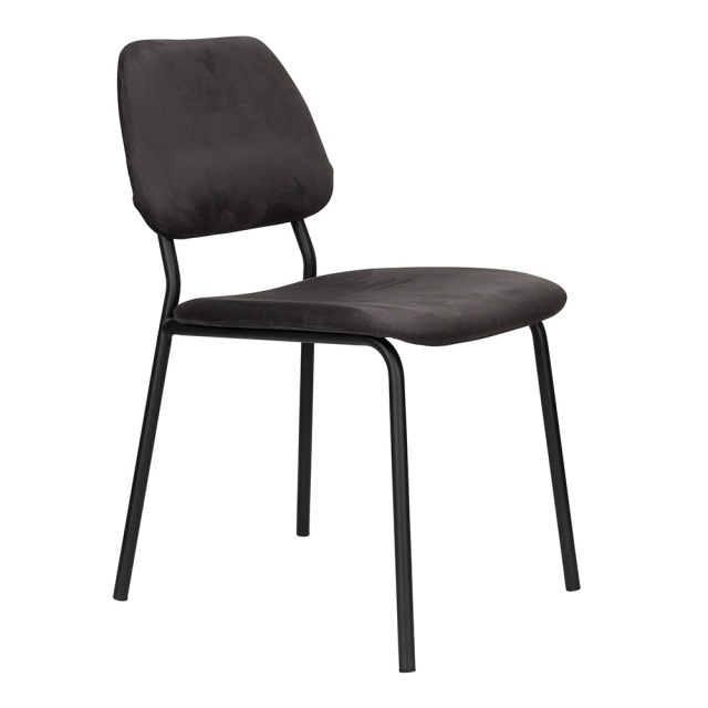 Scaun dining negru din textil Darby Dutchbone