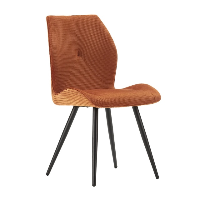 Scaun dining rosu caramiziu din textil Adaya The Home Collection