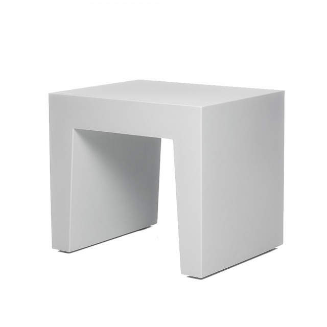 Scaunel exterior gri deschis din polietilena Concrete Fatboy