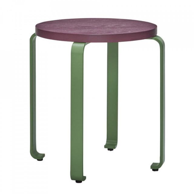 Scaunel rosu burgund/verde din lemn Smile Hubsch