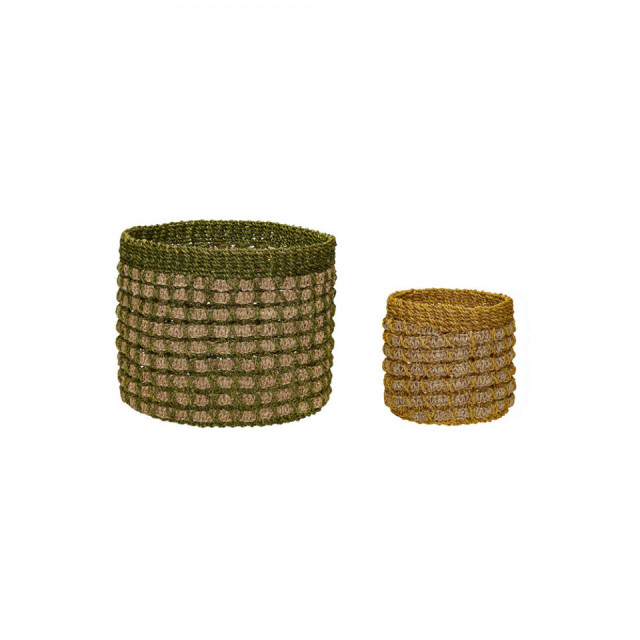 Set 2 cosuri multicolore din fibre naturale Pine Hubsch
