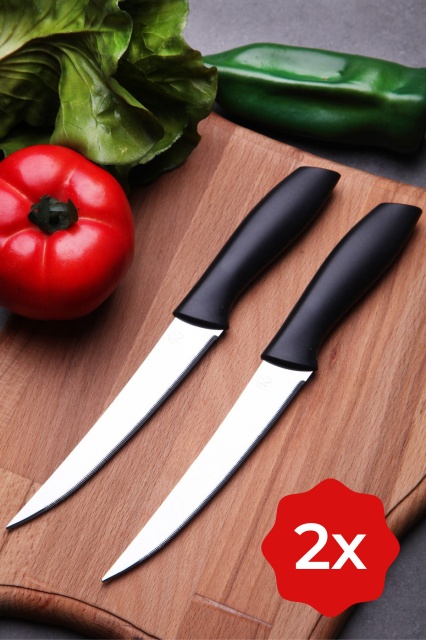 Set 2 cutite negre din metal Chef The Home Collection