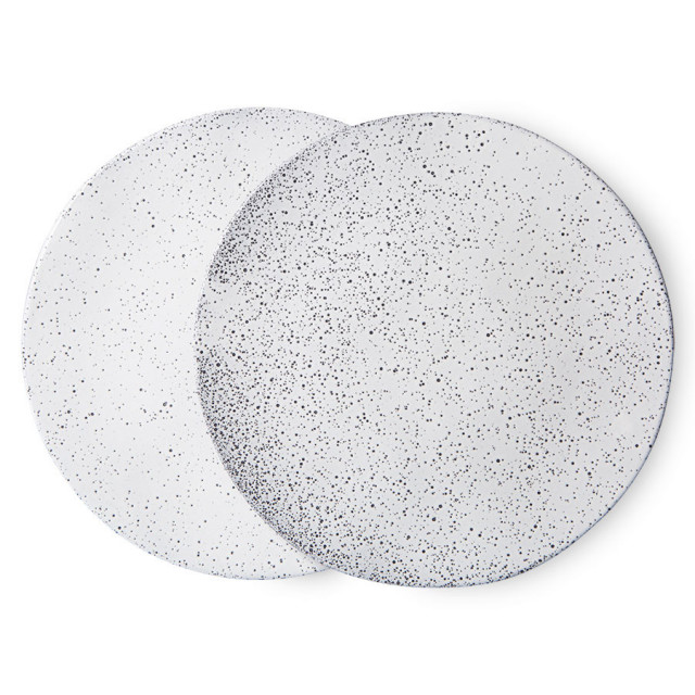 Set 2 farfurii intinse crem din ceramica 29 cm 70s HKliving