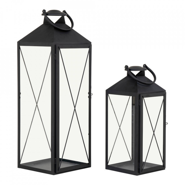 Set 2 felinare negre din metal Casa House Nordic