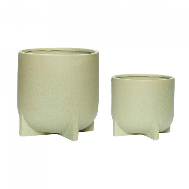 Set 2 ghivece verzi din ceramica Tania Hubsch