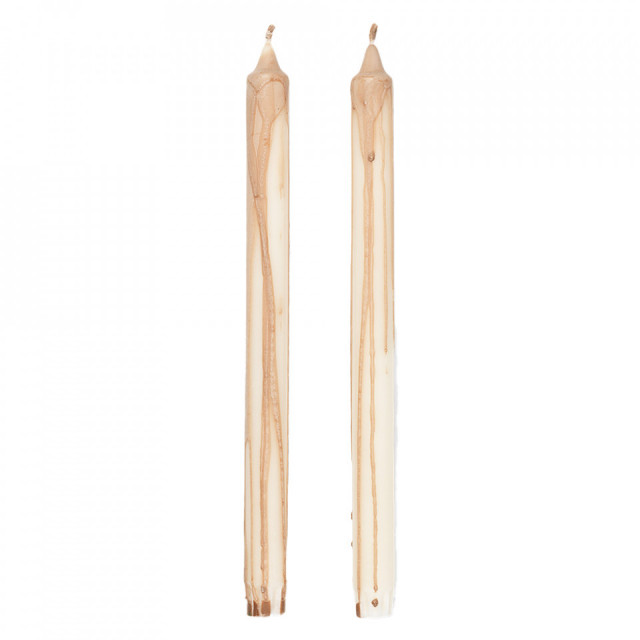 Set 2 lumanari bej din fibre naturale 30 cm Dryp Ferm Living