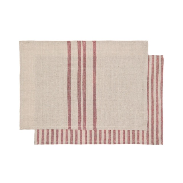Set 2 protectii de masa bej/rosii din fibre naturale 35x50 cm Jarne Kave Home