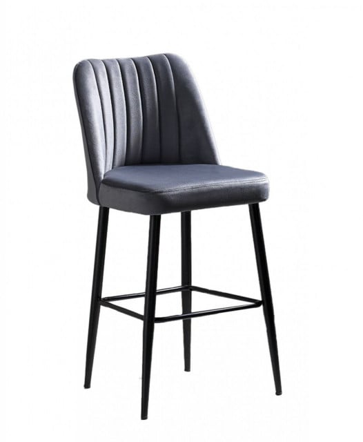 Set 2 scaune bar gri inchis/negre din textil Vento The Home Collection