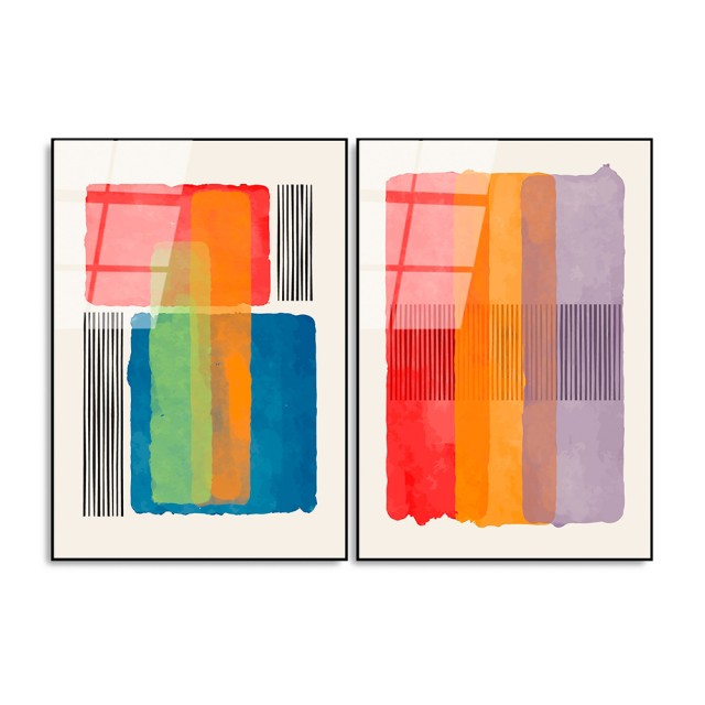 Set 2 tablouri multicolore din sticla 45x65 cm Artis The Home Collection