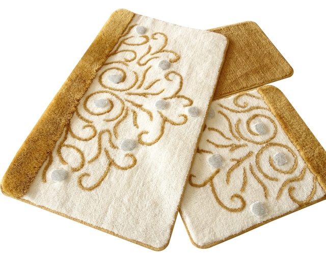 Set 3 covorase de baie multicolore din fibre sintetice Yekta The Home Collection