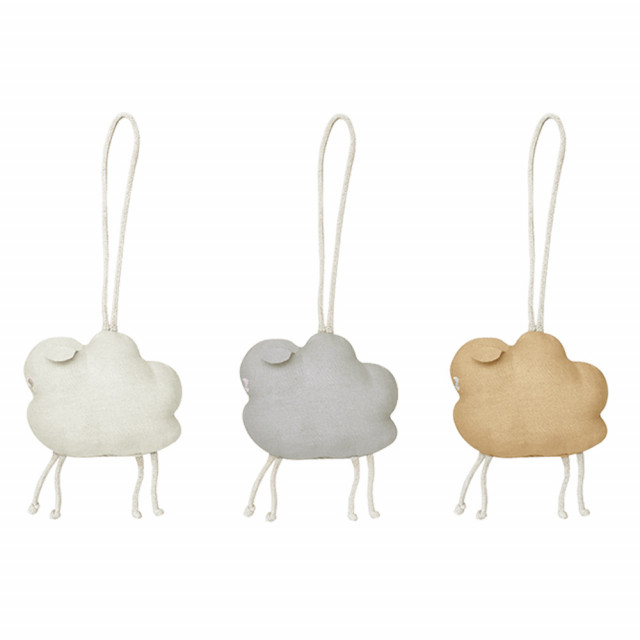 Set 3 decoratiuni suspendabile multicolore din bumbac organic Sheep Lorena Canals