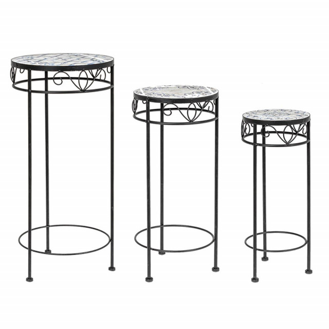 Set 3 mese laterale exterior multicolore din metal Erice Bizzotto