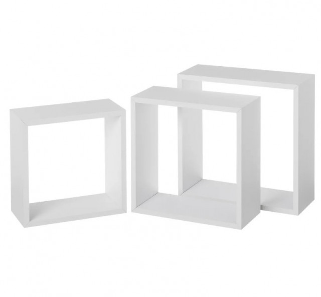 Set 3 rafturi albe din MDF Gim Big White The Home Collection