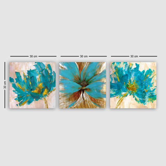 Set 3 tablouri multicolore din fibre naturale 30x30 cm Reyes The Home Collection