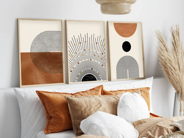 Set 3 tablouri multicolore din lemn 50x70 cm Herea The Home Collection
