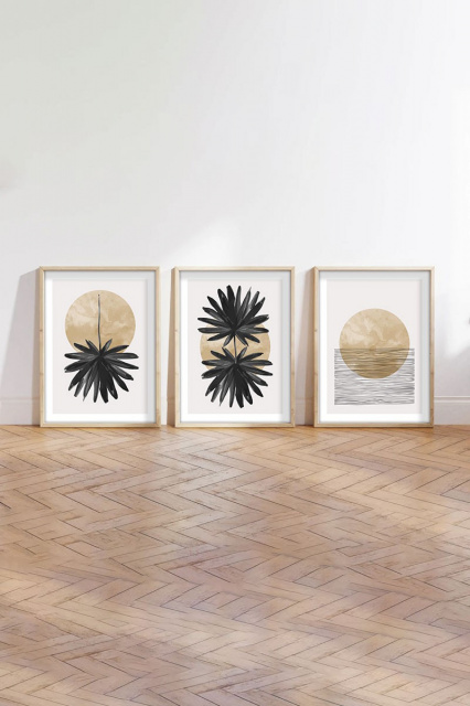 Set 3 tablouri multicolore din lemn 50x70 cm Oyute The Home Collection