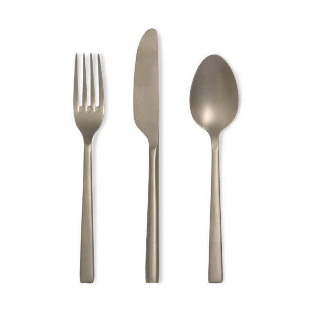 Set 3 tacamuri gri din metal Adora HKliving