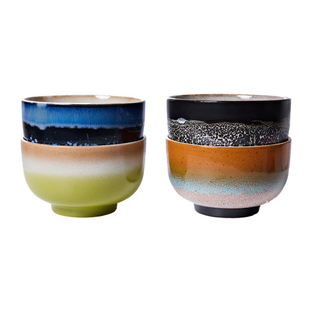 Set 4 boluri multicolore din ceramica 500 ml Groovy HKliving