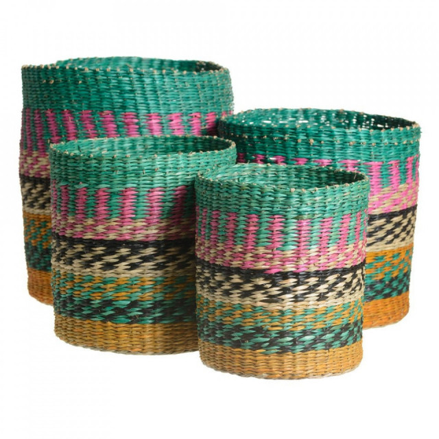 Set 4 cosuri multicolore din fibre naturale Ekopa The Home Collection