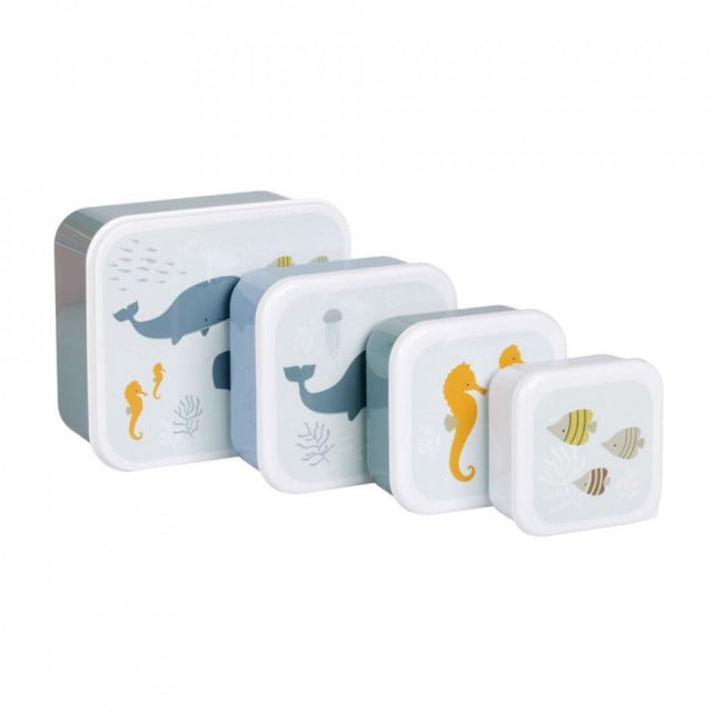 Set 4 cutii pentru pranz multicolore din fibre sintetice Ocean A Little Lovely Company