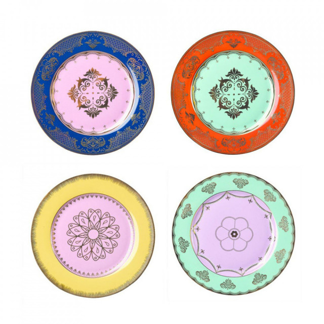 Set 4 farfurii multicolore din ceramica 19 cm Grandpa Pols Potten