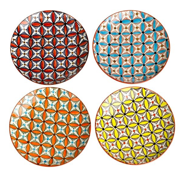 Set 4 farfurii multicolore din ceramica 20 cm Hippy Pols Potten