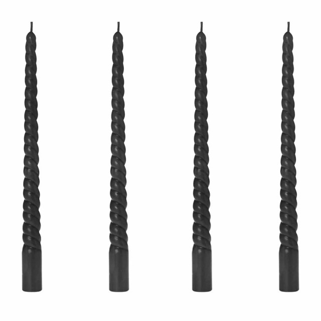 Set 4 lumanari negre din fibre sintetice 29 cm Atmosphere Riverdale