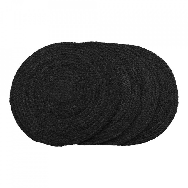 Set 4 protectii masa gri inchis din fibre naturale 38 cm Bombay House Nordic