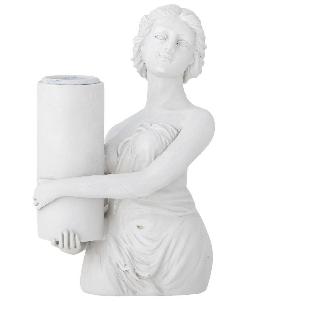 Suport lumanare alb din fibre sintetice 15 cm Medea Creative Collection