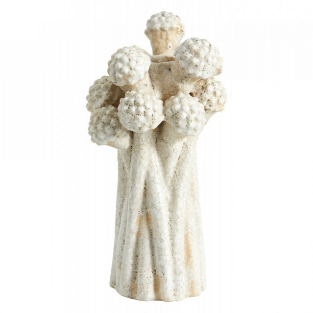 Suport lumanare maro din ceramica 20 cm Fungi Nordal