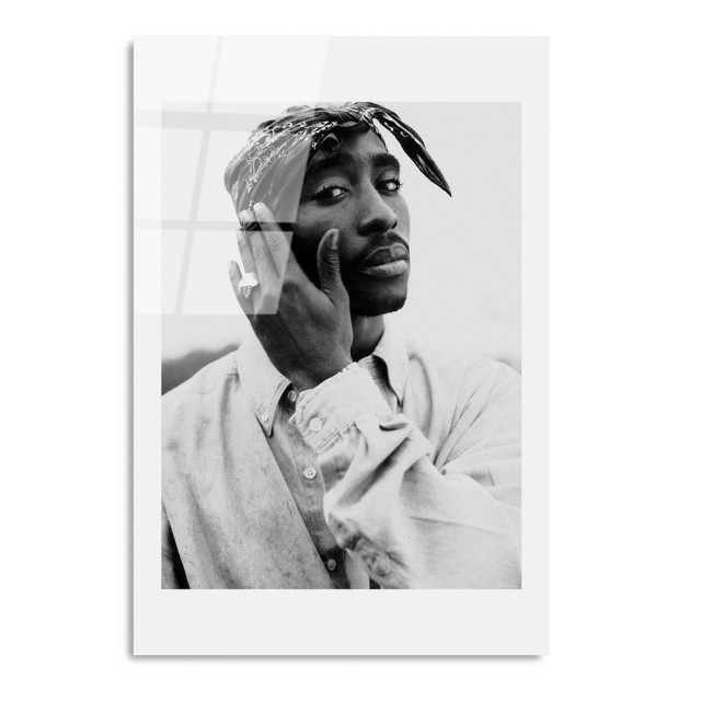 Tablou alb/negru din sticla 30x45 cm Tupac The Home Collection