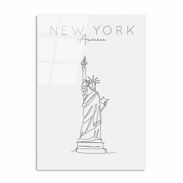 Tablou alb/negru din sticla 70x100 cm Liberty The Home Collection