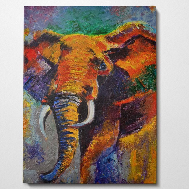 Tablou multicolor din fibre naturale 100x140 cm Elephant The Home Collection