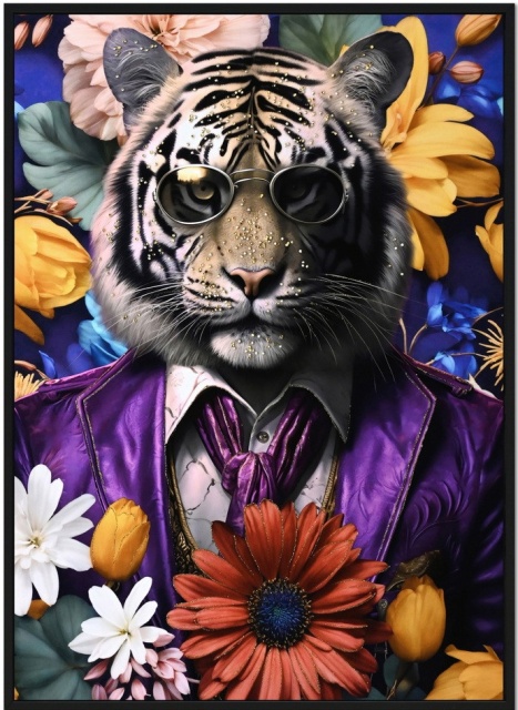 Tablou multicolor din fibre naturale 50x70 cm Tiger Ter Halle