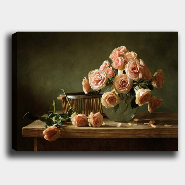 Tablou multicolor din fibre naturale 70x100 cm Roses The Home Collection