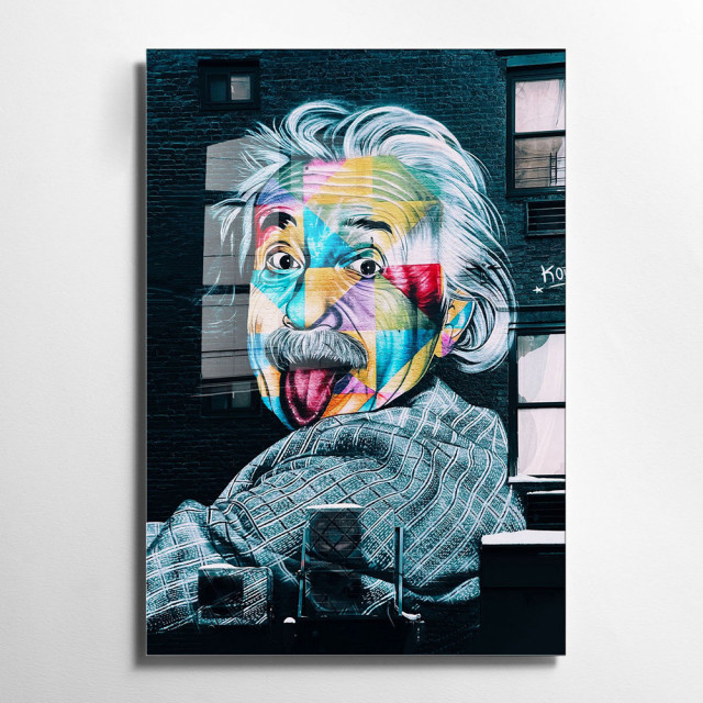 Tablou multicolor din sticla 30x45 cm Einstein The Home Collection