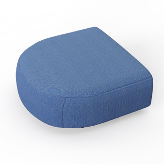Taburet oval albastru inchis din lana si lemn 100x100 cm Lindau Left Pols Potten