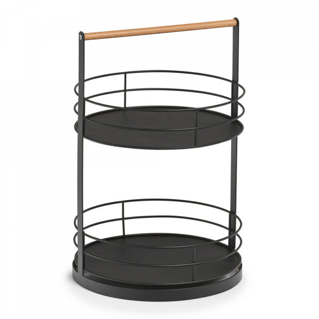 Tava rotunda neagra din metal pentru servire 29 cm Keri Zeller