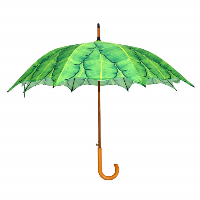 Umbrela verde din poliester si otel Banana Leaves Esschert Design