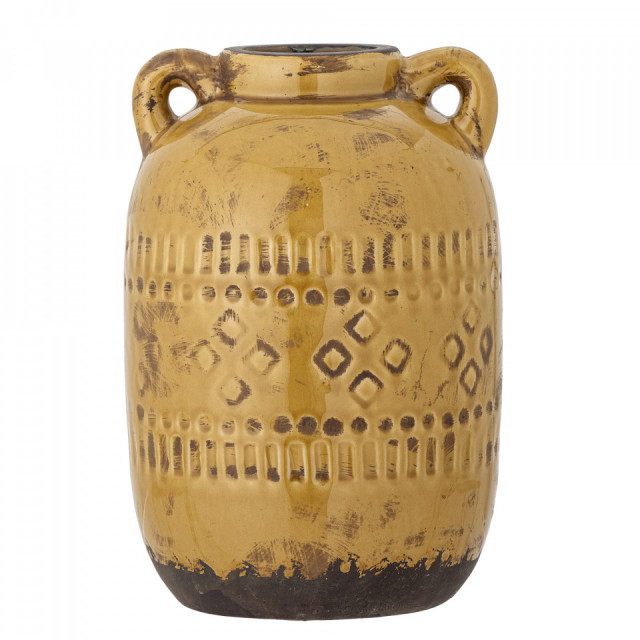 Vaza decorativa galbena din ceramica 26 cm Rijad Bloomingville