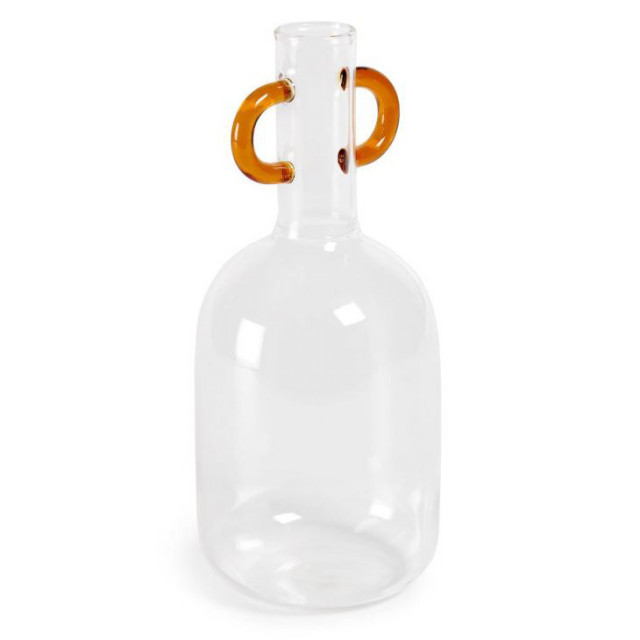 Vaza transperenta/portocalie din sticla 20 cm Yumalay Kave Home