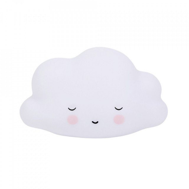 Veioza alba din PVC cu LED 6 cm Sleeping Cloud A Little Lovely Company