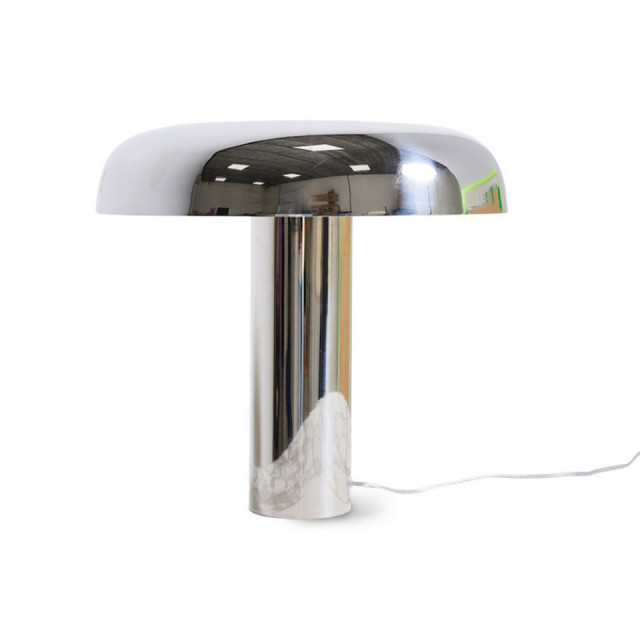 Veioza argintie din metal 38 cm Mushroom HKliving