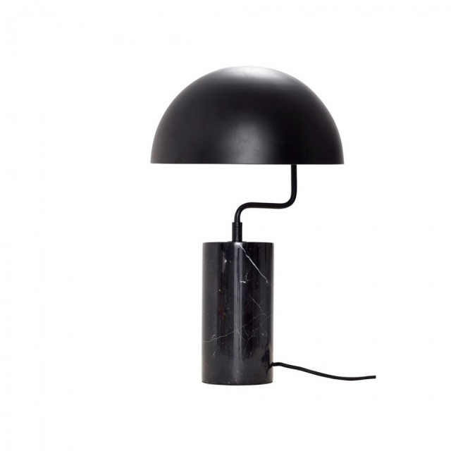 Veioza neagra din marmura 48 cm Poise Hubsch